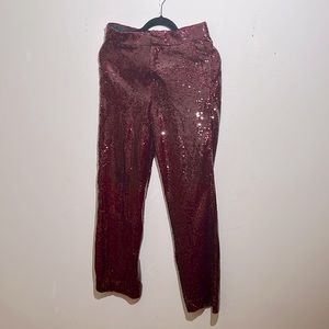 Zara brand sequined red wine pants. Like new